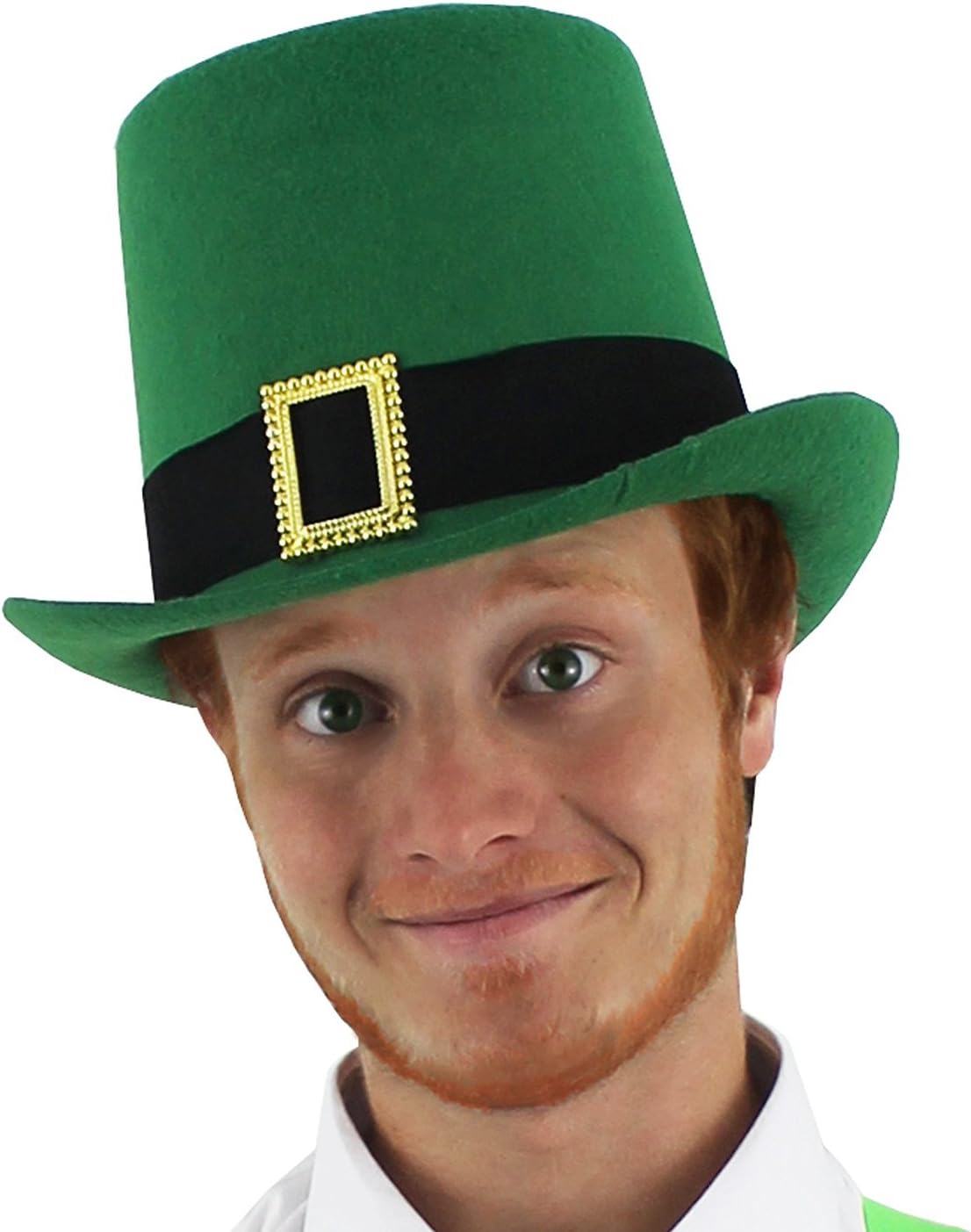 ADULTS IRISH HAT GREEN TOP HAT WITH BUCKLE DETAIL FANCY DRESS ACCESSORY LEPRECHAUN ST PATRICKS DAY TOPPER HAT IRELAND COSTUME (PACK OF 24)