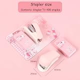JYJLLM Mini Stapler Set 2 Sets 24/6 Staples Built-in Remover Black White Pink view 2