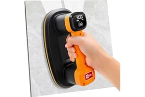 FILINK Battery Suction Cup,10 in Diameter, 2 Brushless Motors, 300 KG / 660 lbs Suction Power, LCD Display for Suction Power & Battery Level, 4000 mAh Battery, Vacuum Suction Cups for Smooth Surfaces