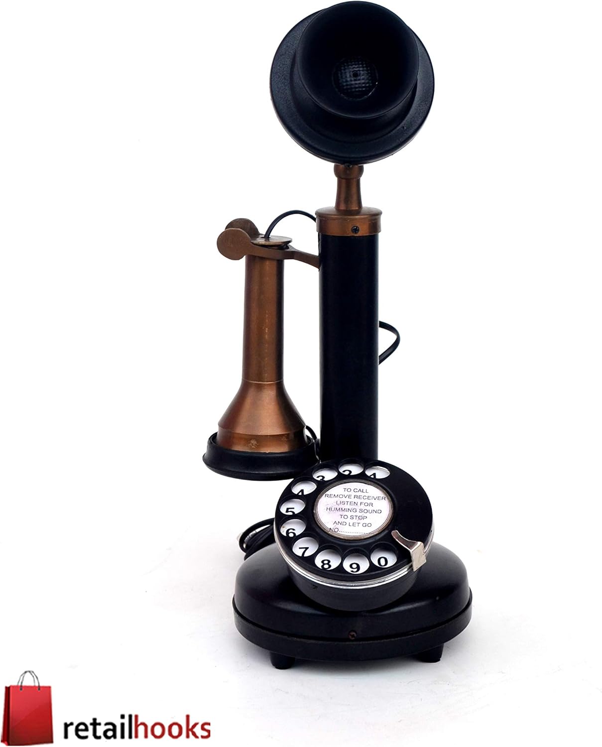 RETAILHOOKS Antique Replica Rotery Dial Home Decor Candlestick Functional Copper