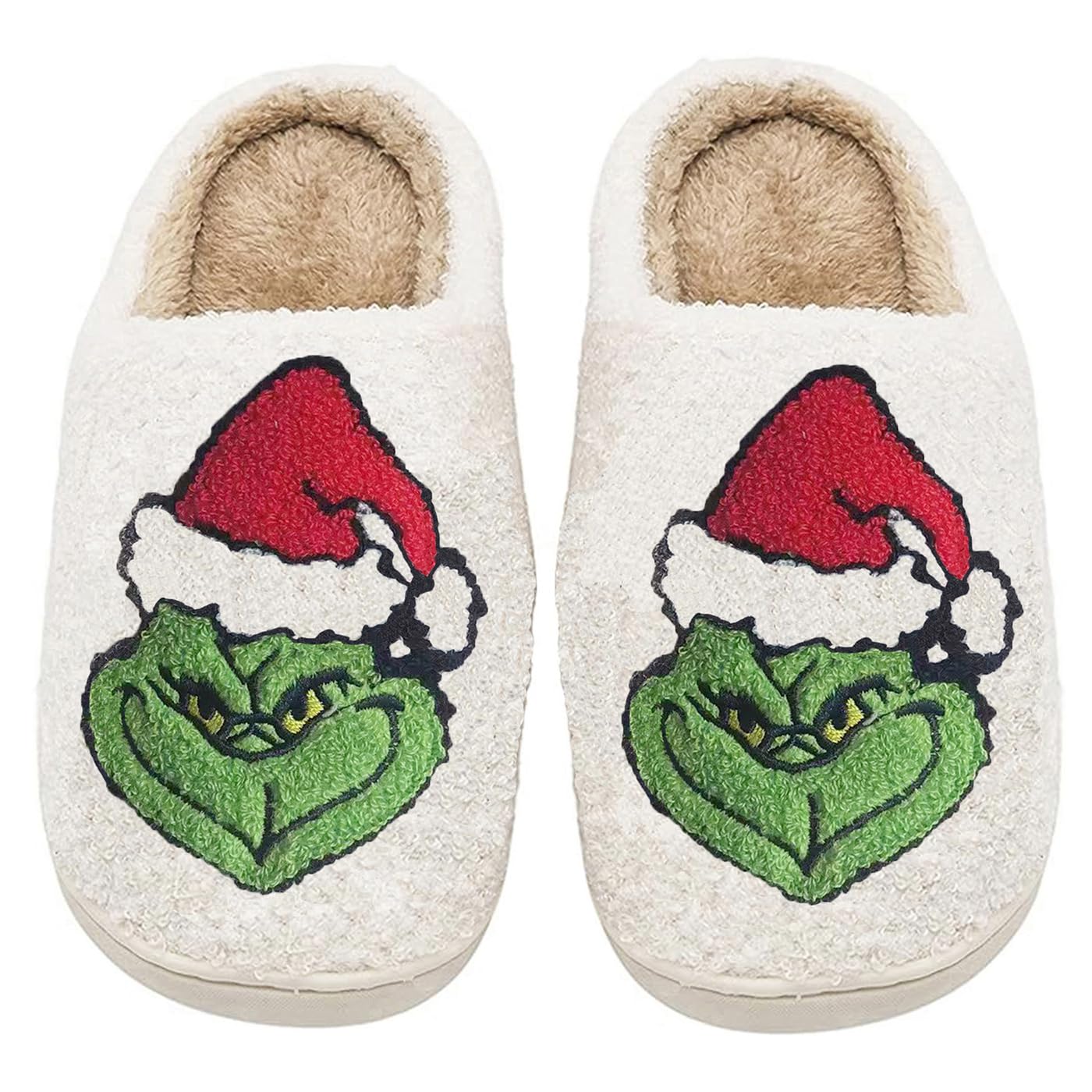 Photo 1 of **RECOMMEND WASHING?**NGGGN Women Men Cute Cartoon Christmas Slippers Winter Plush Funny Slippers Comfy Warm Furry House Shoes Monster-43-44
