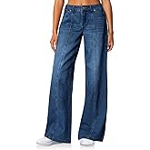 Cicy Bell Womens Wide Leg Jeans High Waisted Baggy Stretchy Front Seam Denim Pants with Pockets