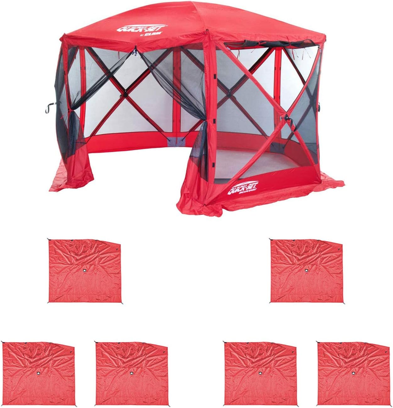 amazon com clam quick set escape sport tailgating shelter tent wind sun panels 6 pack garden outdoor clam quick set escape sport tailgating