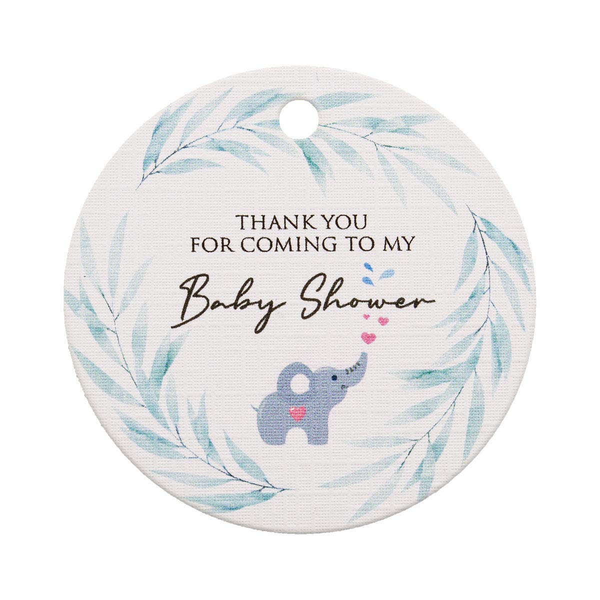 Summer-Ray 50pcs Thank You for Coming to My Baby Shower Baby Elephant Theme Thank You Tags Favour Tags