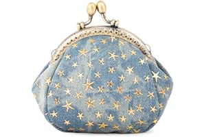 iSuperb Coin Purse Coin Bag Star Pouch Kiss-Lock Change Purse Small Wallets Coin Pouch for Women (Blue)