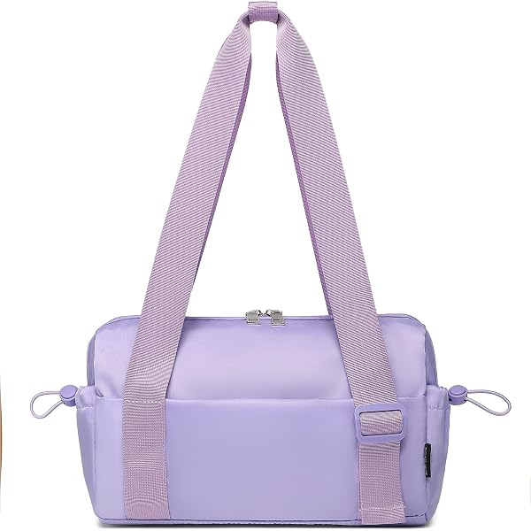 Quilted Mini Gym Bag For Women – Light Purple Tote With Wet Pocket & Detachable Coin Purse