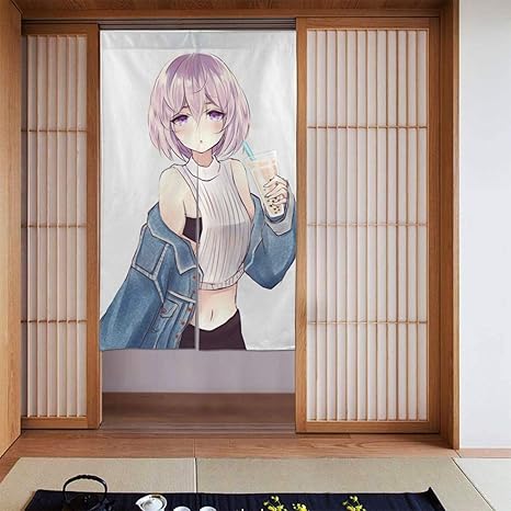 Amazon Cute アニメの女の子 のれん おしゃれ 目隠し 暖簾 遮光 湯 和風 防炎 間仕切り 玄関 ドアカーテン ドア 男湯 女湯 四季兼用 カーテン お部屋 室内 洗面所 飾り キッチン 出入り口 幅86 X丈143 のれん オンライン通販