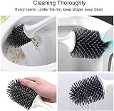 MEKEET Silicone Toilet Brush and Holder Set with Soft Bristles view 6