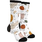Abstract Print Socks Funny Crew Dress Socks For Men Women