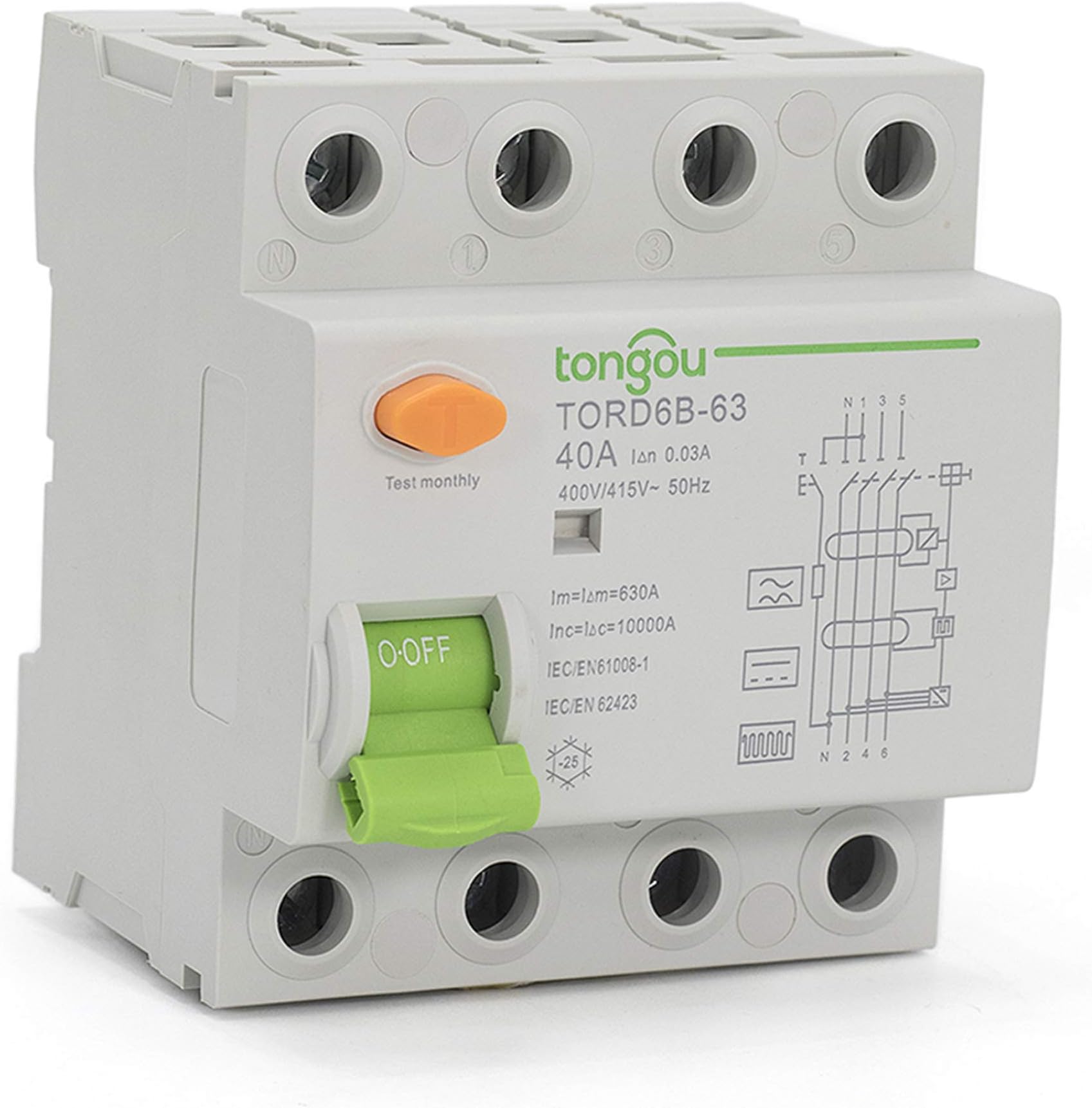 Type B Differential Circuit Breaker RCD RCCB 40 A / 30 mA/ 4 Pole (25A)