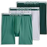Jockey Men's Underwear Infinite Cool Microfiber Stretch 8" Long Leg Boxer Brief - 3 Pack