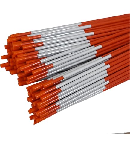 TecTech 100-Pack Reflective Driveway Markers – 6FT Orange Snow Stakes, 5/16" Diameter, Safety Markers