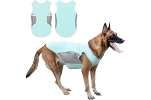 UNIPUP UPF 50+ Sun Protection Shirt, Quick-Dry Soft Clothes for Medium Dogs, Breathable Lightweight T-Shirts with Reflective Strips, Sleeveless Dog Vest, Cat Outfit