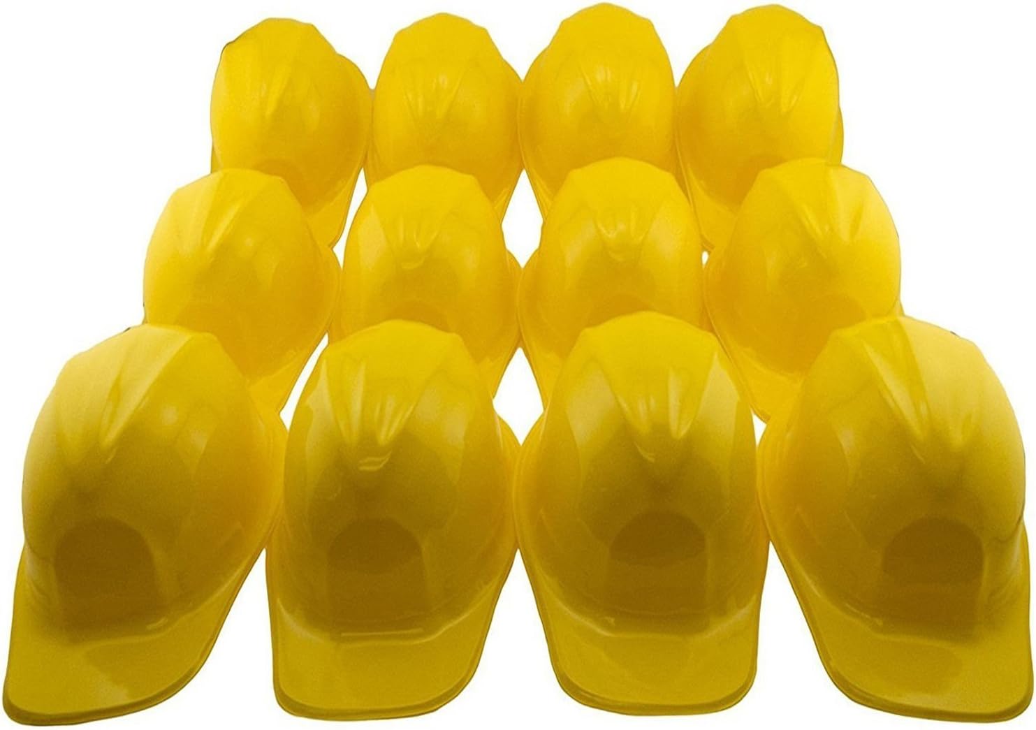 Ifavor123 Pack of 12 Birthday Party Dress Up Yellow Soft Plastic Construction Novelty Hats
