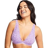 JENNY JEN Women's Ivy Lace Bralette with Adjustable Straps, Unpadded Unlined Wireless Plunge Bra, Perfect Everyday Lingerie