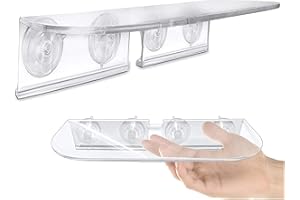 Window Garden Double Veg Ledge - Window Shelf for Plants, Clear Acrylic Shelves - Suction Cup Indoor Plant Holder - Glass Window Sill Extender for Microgreens Kit, Planters (1 Pack)