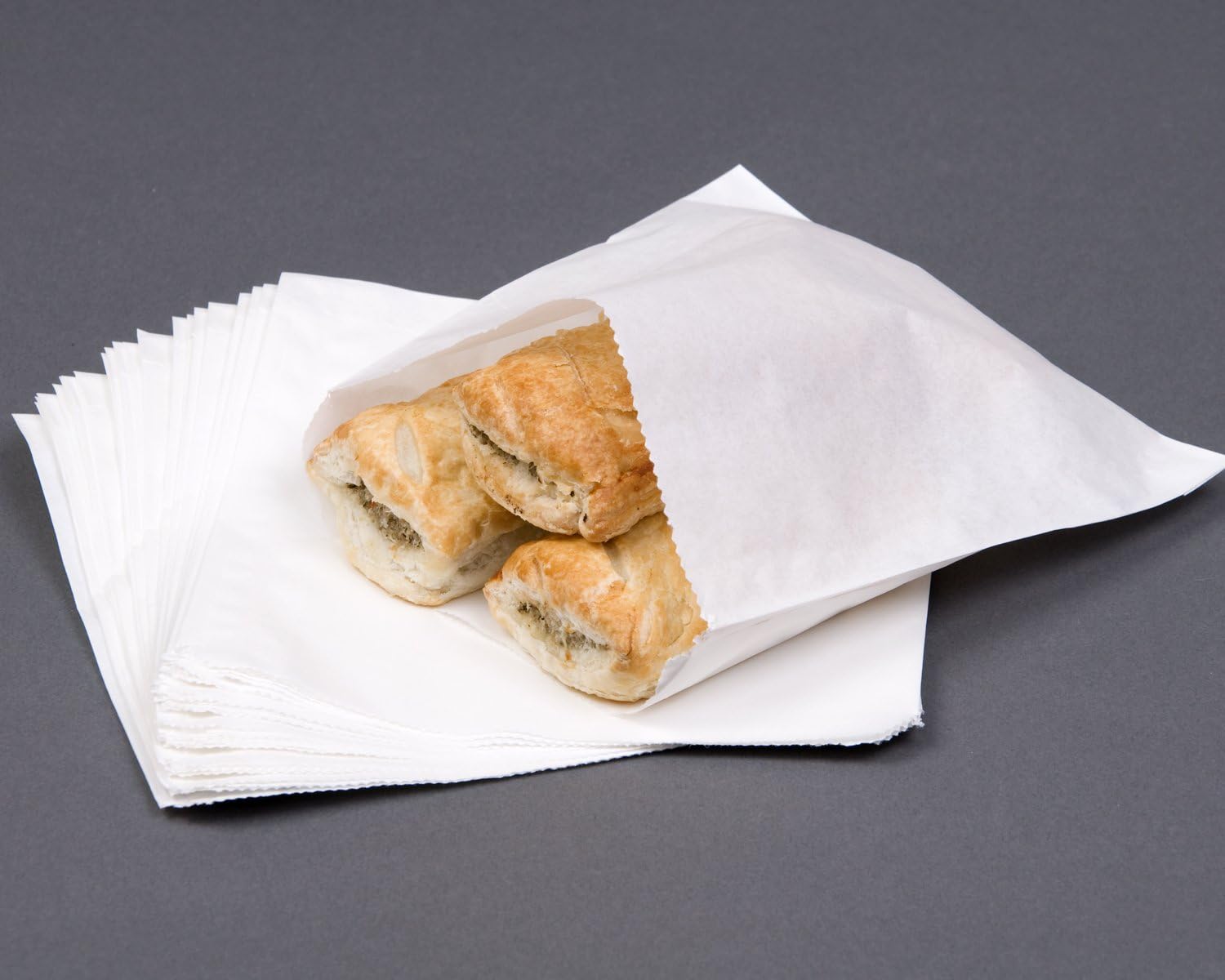 bag it Plastics White Greaseproof Paper Bags for Food Use 6" x 6