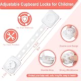 RETRON Adjustable Cupboard Locks 9 Pack White Baby Safety Latches view 2