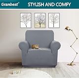 Granbest Premium Water-Repellent 1 Seater Armchair Slipcover Light Grey view 2