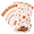 Fit Meal Prep [250 Sheets] 12x12" Deli Paper Sheets, Orange Dry Waxed Paper, Waterproof Sandwich Wrapping, Grease-Proof Wax Paper for Food Basket, Picnic, Barbecue, Restaurants, Burgers, Fries
