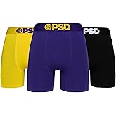 PSD Underwear Mens Boxer Briefs - Solid Cotton Boxer Briefs, Mid Length Packs & Singles, Soft Breathable Boxer Briefs for Men