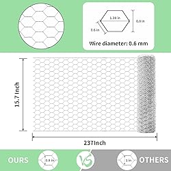 Chicken Wire 15.7 in x 237 in Poultry Wire Netting