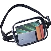 COVAX Clear Fanny Pack, Stadium Approved Clear Waist Bag for Festivals, Sports, Concerts, Work