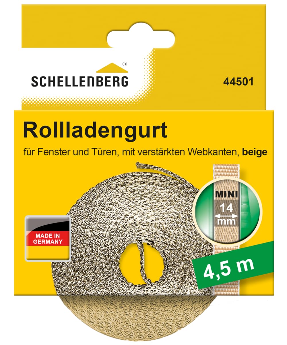 Schellenberg 44501 Roller Shutter Strap for Window (Width: 14 mm, Mini System: 4.5 m), Beige, 44501 — image 1