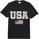 USA Men Women Patriotic American US Flag July 4th Comfort Colors Adult Heavyweight T-Shirt