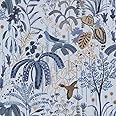 Tempaper Blue Willow Removable Peel and Stick Floral Wallpaper, 20.5 in X 16.5 ft, Made in The USA