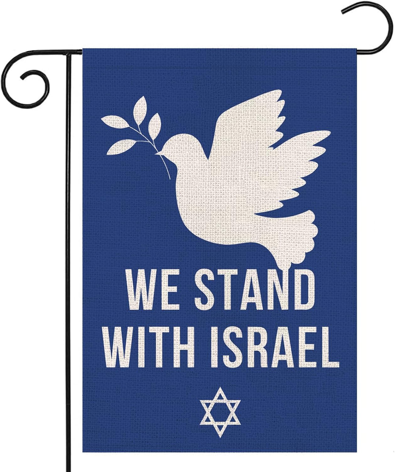 Flags - We Stand with Israel Garden Flags for Outside, Dove with Peace US Friendship Israel Small Yard Flag for Outdoor, Jewish Bandera de Israel Gift Support Pray for Israeli David Stars Decorations for Farmhouse Holiday Banner 12x18 Inch Double Sided