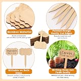 KINGLAKE Bamboo Plant Labels and Marker Pen 30 Pcs 6.5x10cm Garden Tags view 3