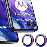 Zeking 2 Set for Motorola Razr 50/Razr 60 Camera Lens Protector | Scratch-Resistant HD Clarity Ultra-Thin 9H Tempered Glass with Aluminum Edging, Individual Metal Lens Cover(Color)