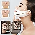 V Line Lifting Mask, 5 Pcs V Shaping Face Masks, Hydrogel Collagen Mask with Aloe Vera, Neck Tightening Tape Patch Jawline Contour Firming Band, Double Chin Reducer Face Full of Vitality