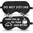 VITYA Charcoal Do Not Disturb/Wake Me Up Double-Sided Silk Sleep Mask for Women/Men | Light Blocking | Soft Breathable Sleep Eye Mask for Traveling on Airplane | Eye Mask with Elastic Strap