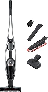 AEG QX9-1-ANIM 2in1 Akku-Staubsauger (beutellos, inkl. Tierhaardüse und Zubehörset, bis zu 55 Min. Laufzeit, freistehend, 180° Drehgelenk, Bürstenreinigungsfunktion, LED-Frontlichter, leise, grau)
