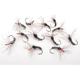 DRAGONtail Tenkara - Oxford Wool Kebari Sakasa Tenkara Flies, 12-Pack | Traditional reverse-hackle wet flies tied with natural wool bodies for lifelike movement in stream currents