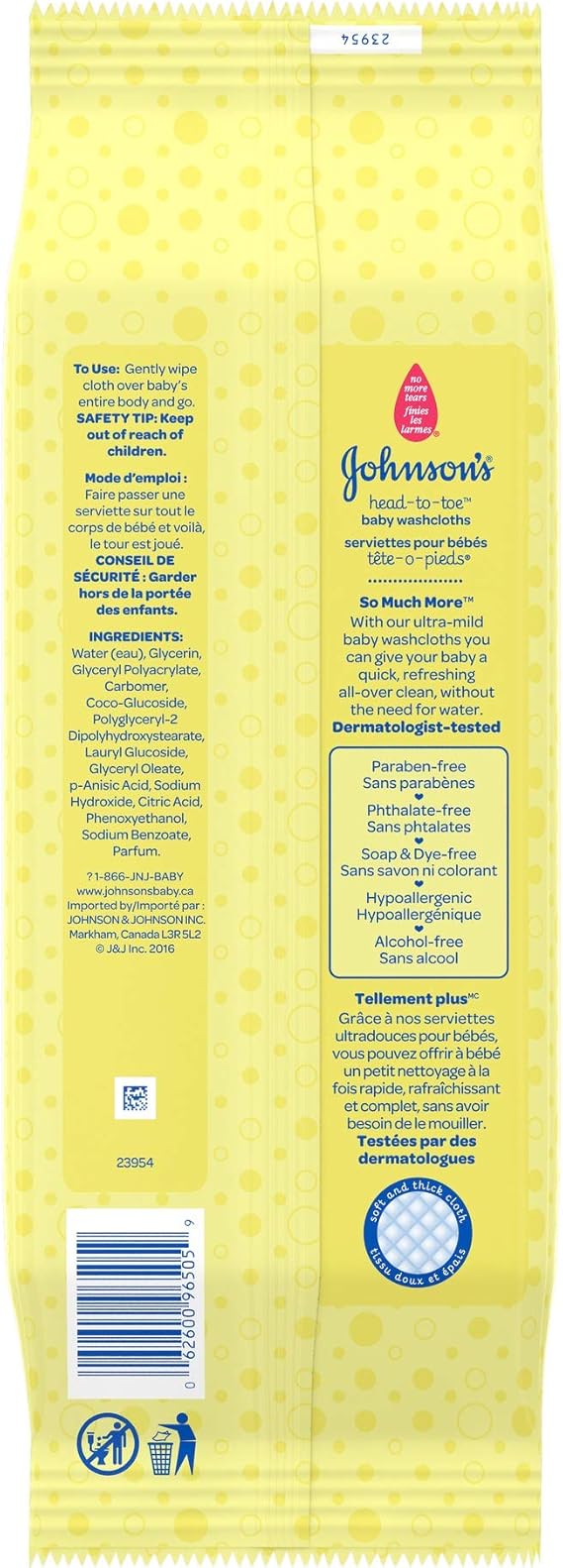 johnson's baby head to toe washcloths