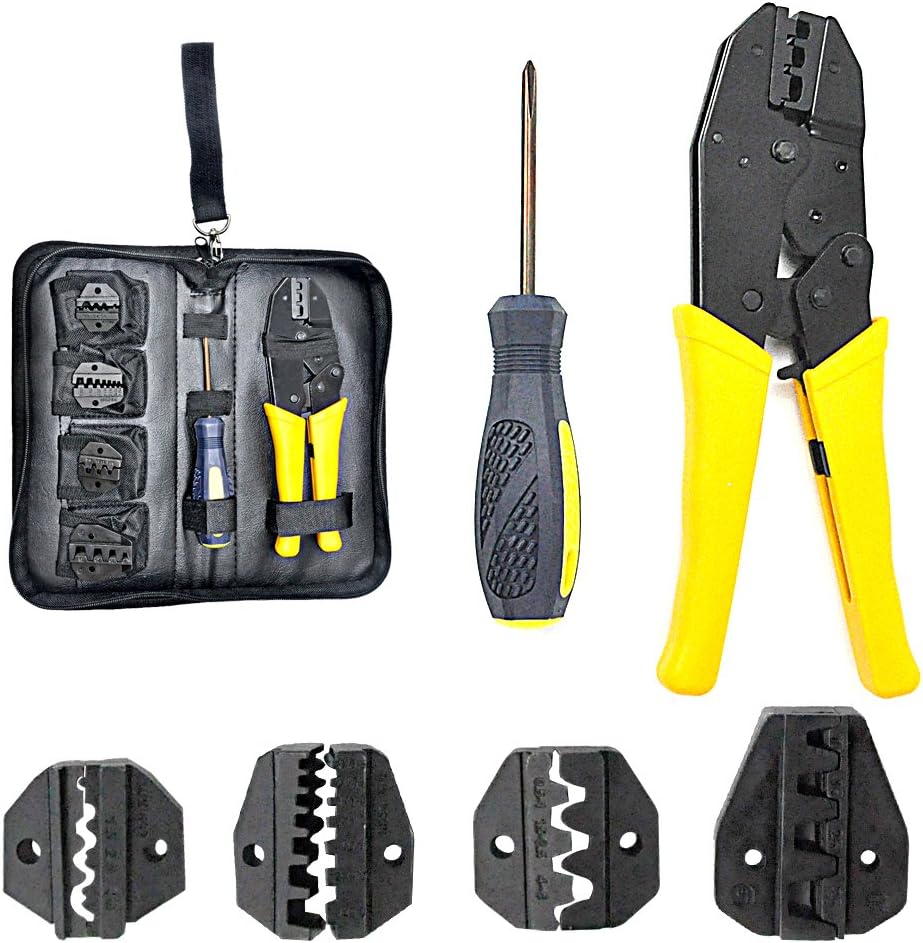 Pliers Toolkit Crimping Tool Kit for Different Kind Terminals with 5 Interchangeable Die Sets 0.5-35mm Oxford Bag