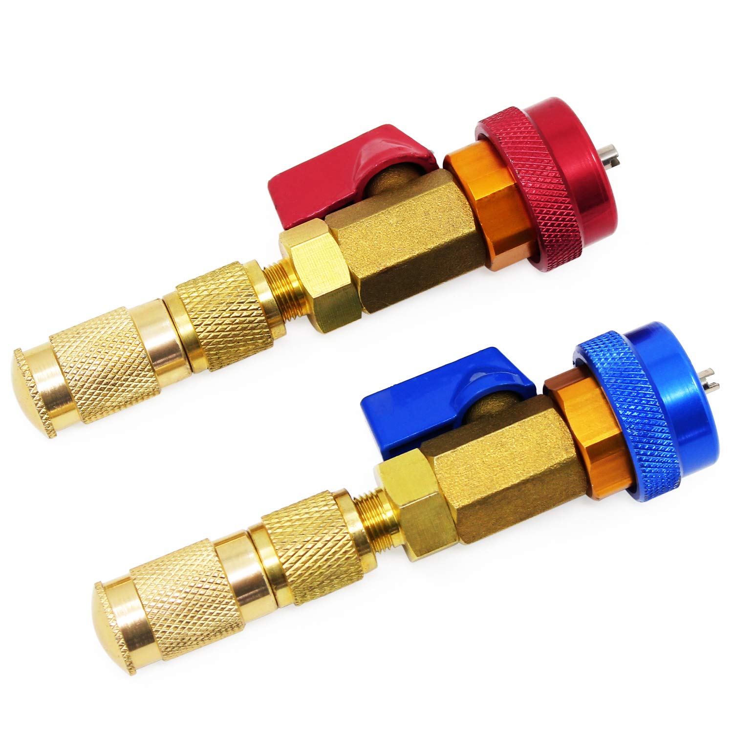 HSEAMALL 2PCS Air Conditioning R134A Valve Core Quick Remover Installer High Low Pressure Tool Auto Car Air-conditioning R134a Repair Tool Accessories Blue and Red