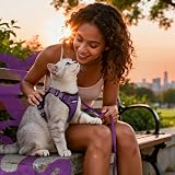 rabbitgoo Cat Harness and Lead Set XS Purple Reflective Escape Proof view 9
