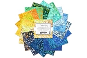 Lunn Studios Artisan Batiks Azulejos 42 5-inch Squares Charm Pack Robert Kaufman CHS-1161-42