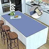 Silicone Mats for Kitchen Counter, 47.3"x23.6"x0.08" Largest Heat Resistant Mat Kitchen Island Waterproof 2MM Thick Countertop Protector Mat Nons-slip Extra Large Counter Mat (Lake Blue)