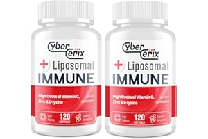 CyberCerix Liposomal Immune Support Supplement for Adults, Complex with L-Lysine 1,500mg, Vitamins, Minerals & Herbal Extracts, Comprehensive Daily Wellness Blend for Men & Women - 240 Capsules
