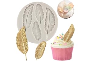 QDMOLDS Silicone Feather Candy Molds Feather Mold Fondant Molds for Cake Decorating Cupcake Topper Chocolate Gum Paste Polyme