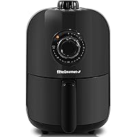 Elite Gourmet EAF1121 Personal 1.1 Qt. Compact Space Saving Electric Hot Air Fryer Oil-Less Healthy Cooker, Timer…