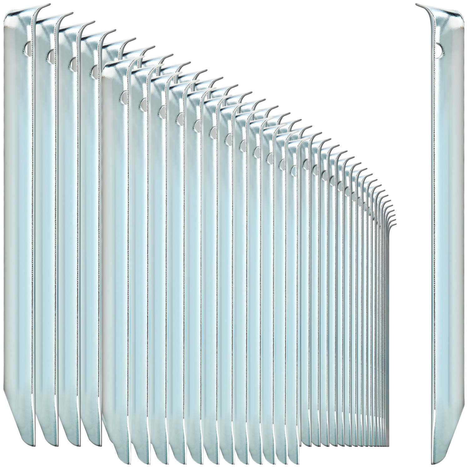 COM-FOUR® 48x tent pegs made of steel - semi-circular, robust ground pegs for camping and outdoors - ideal for normal ground