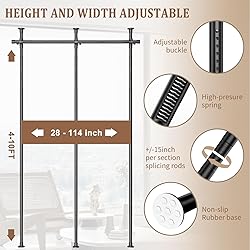 Room Divider, Height and Width Adjustable No