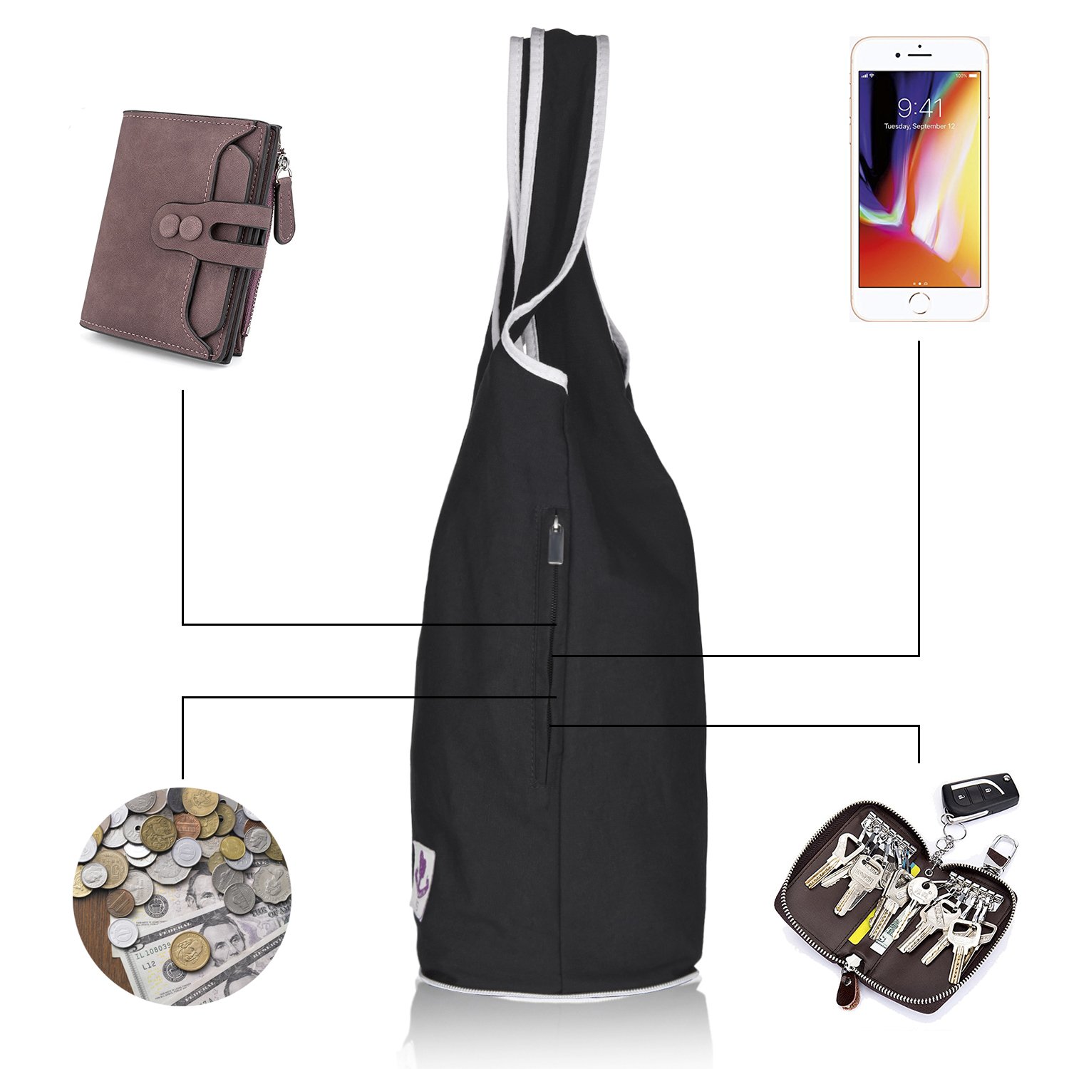 VDS Reusable Grocery Bags, Large Eco Friendly Foldable Grocery Tote Bag Heavy Duty Washable Shopping Bags