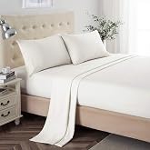 Lanest Housing King Sheet Set, 2400 Thread Count Soft Deep Pocket Microfiber Sheets, 4 Pieces Ivory Bedding Sheets &amp; Pillowcases